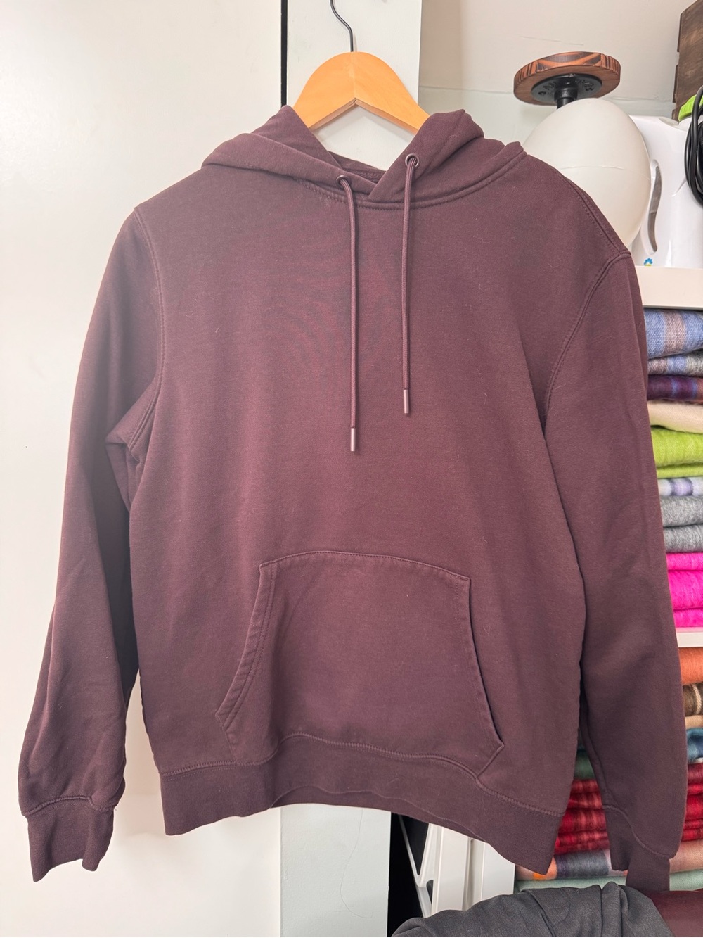 Primark Men's Hooded Pullover Sweatshirt - Maroon, Size S